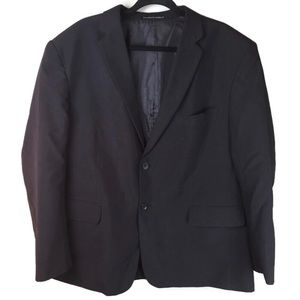 Vittorio St Angelo Notched Lapel Double Vent 2 Button Black Suit Jacket Size 46R